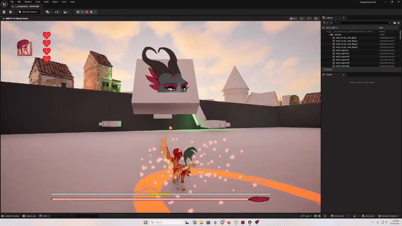 Early build of the boss fight, September 2025